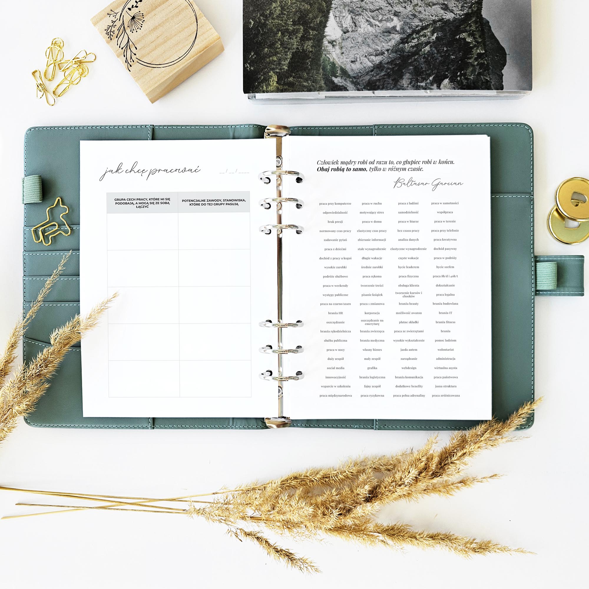 wyznaczanie celow w planerze, jak chce pracowac, dobor kariery