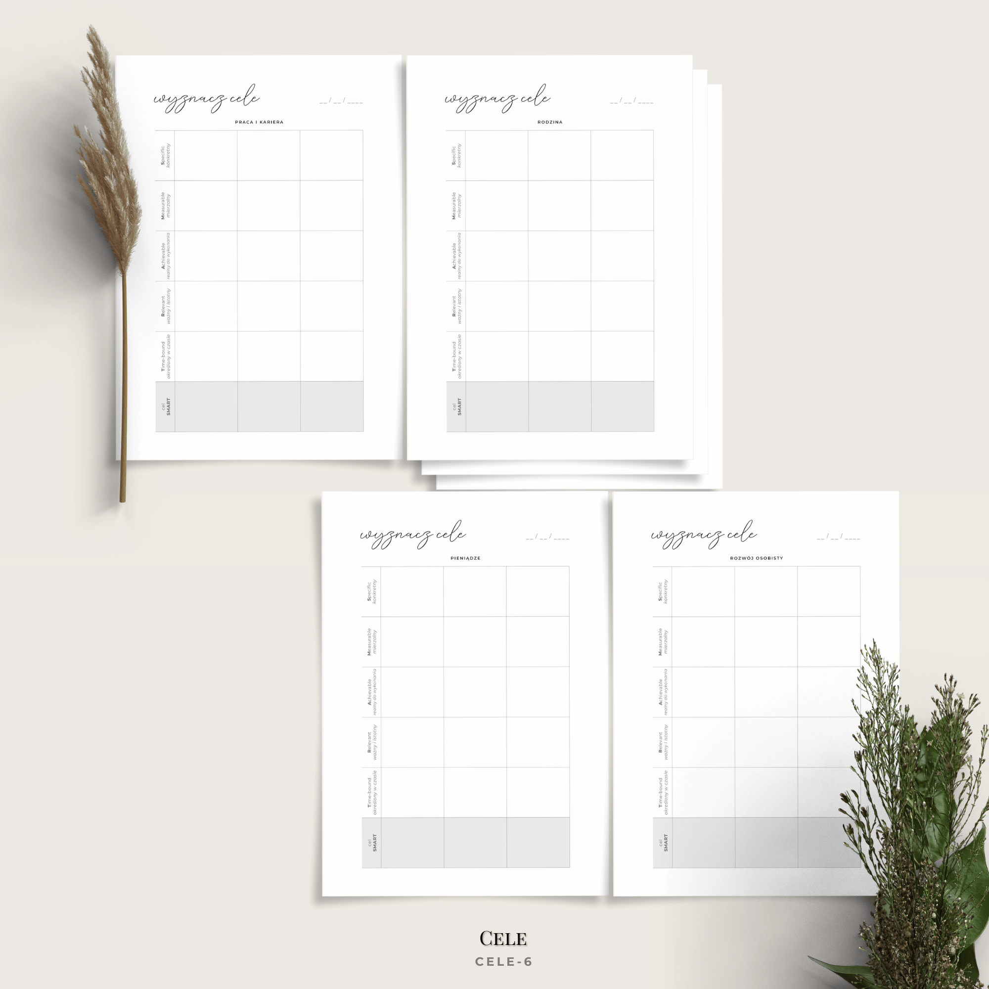 Planer celów - planowanie celów - wyznaczanie celów - minimalistyczny - 10 wariantów - obrazek 7