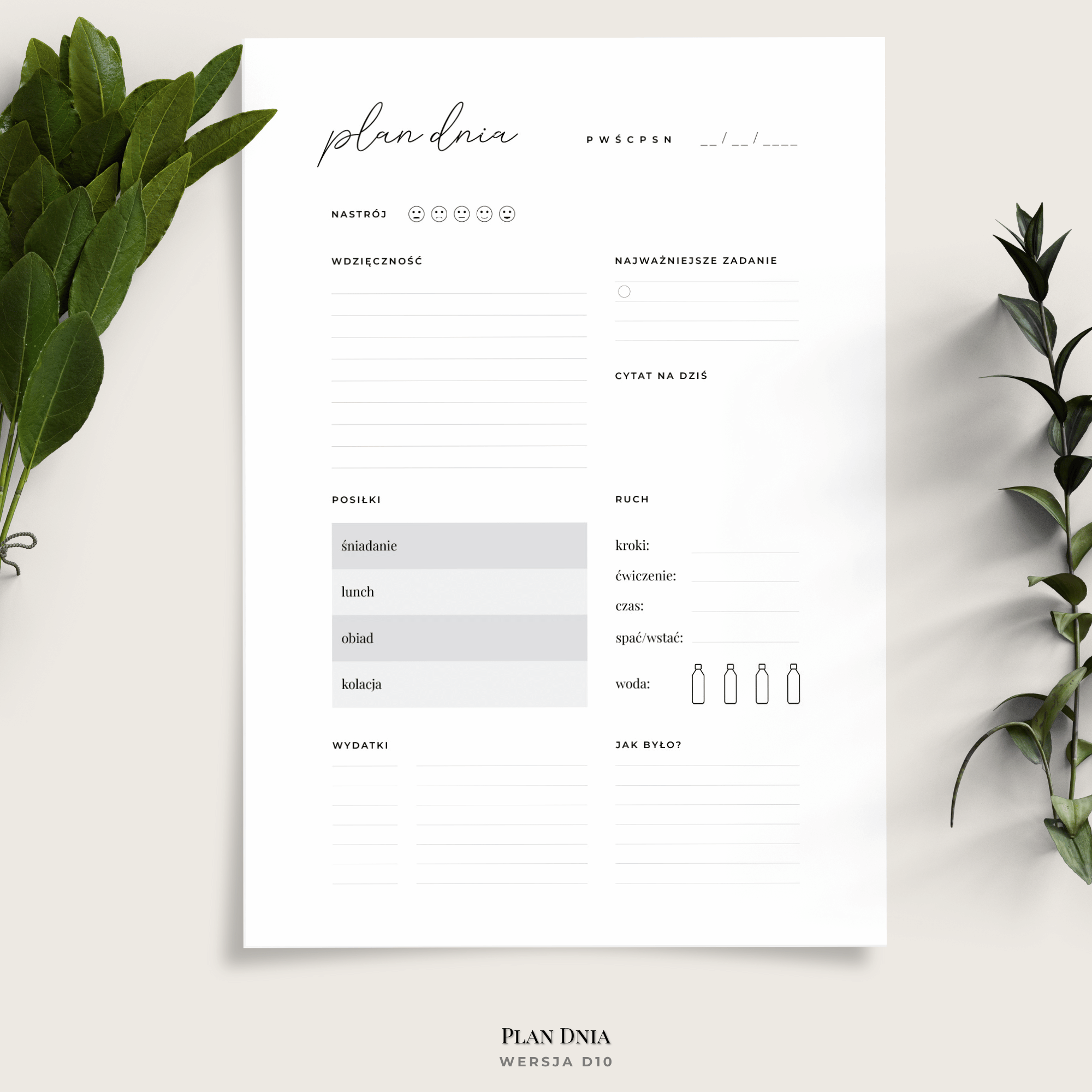 Planer dnia - minimalistyczny - 13 wariantów - obrazek 5