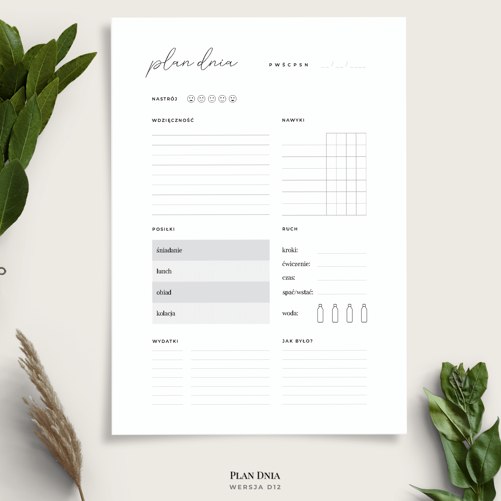 Planer dnia - minimalistyczny - 13 wariantów - obrazek 3