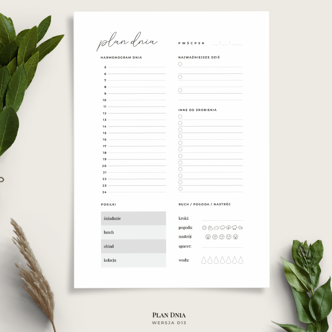 plan dnia - planer dzienny - d13