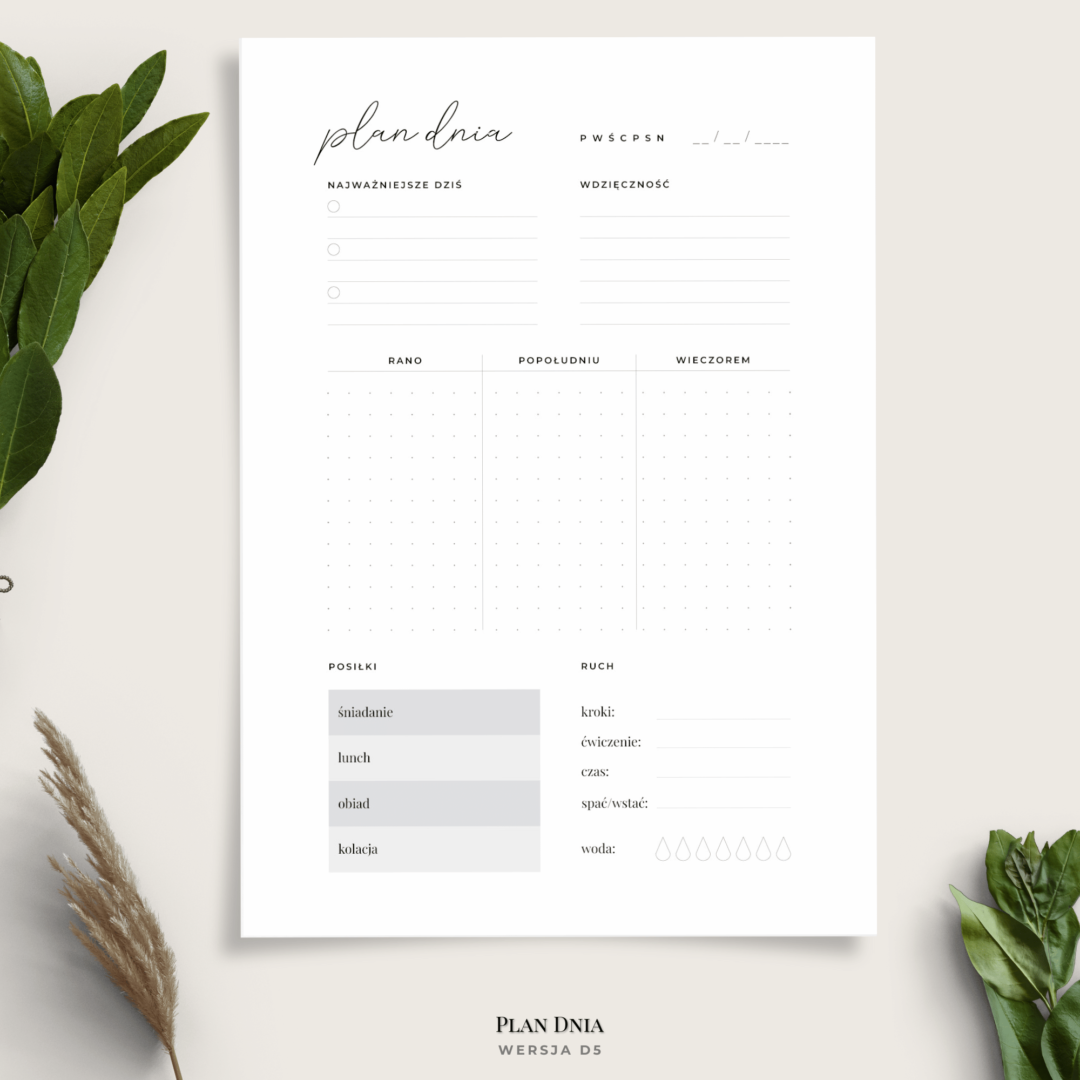 plan dnia - planer dzienny - d5