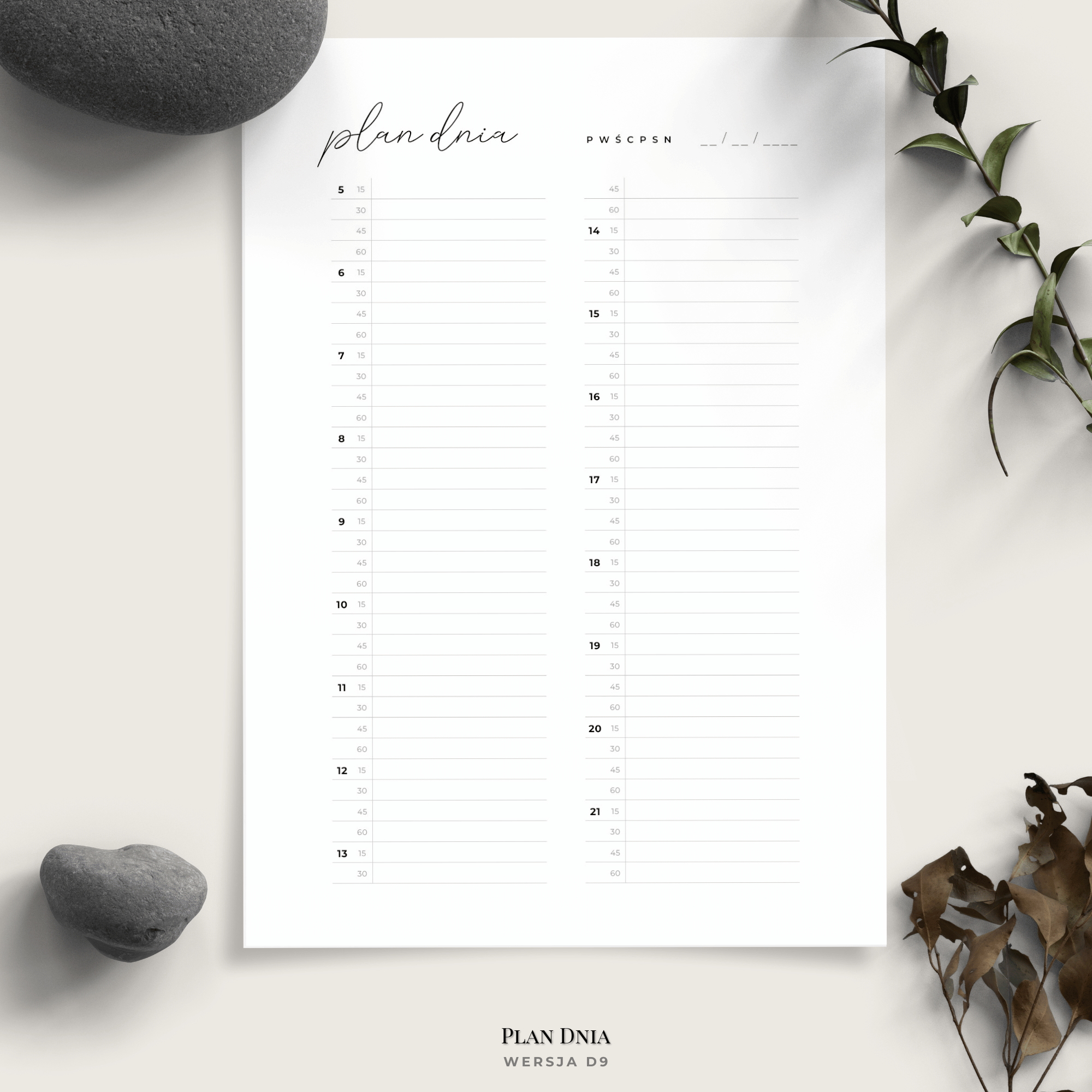 Planer dnia - minimalistyczny - 13 wariantów - obrazek 6