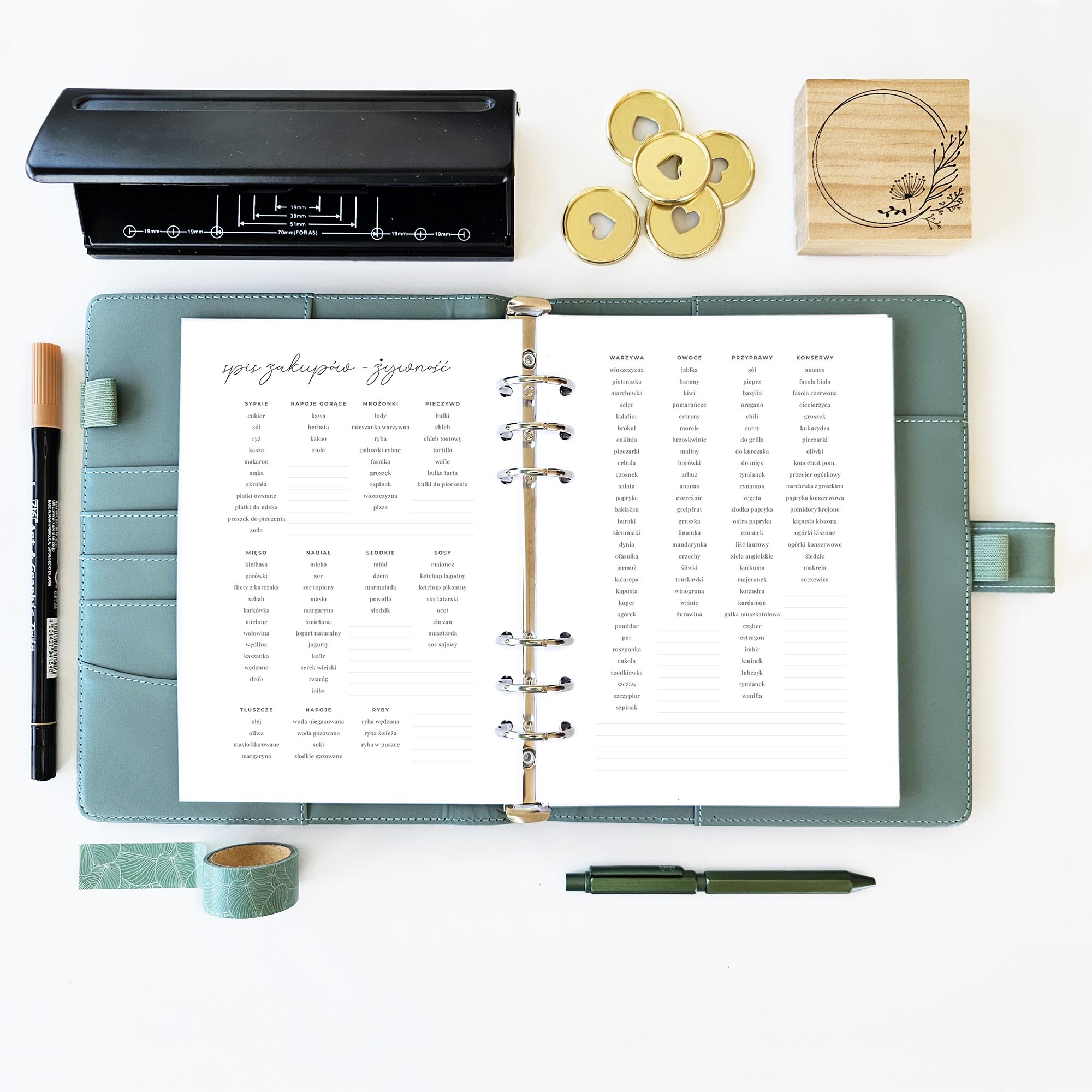 planer posiłków - lista zakupów