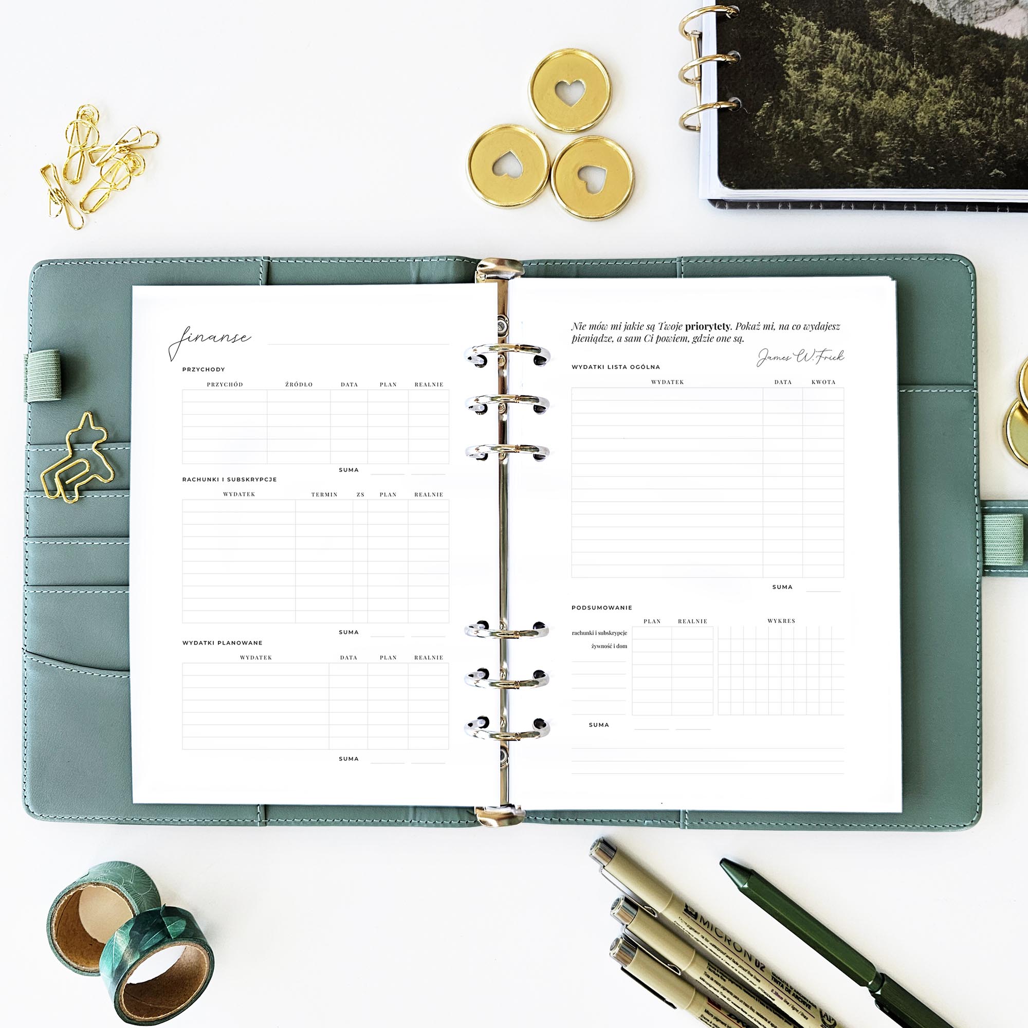 planer wydatków - planer finansów - planer budżetu miesięczny