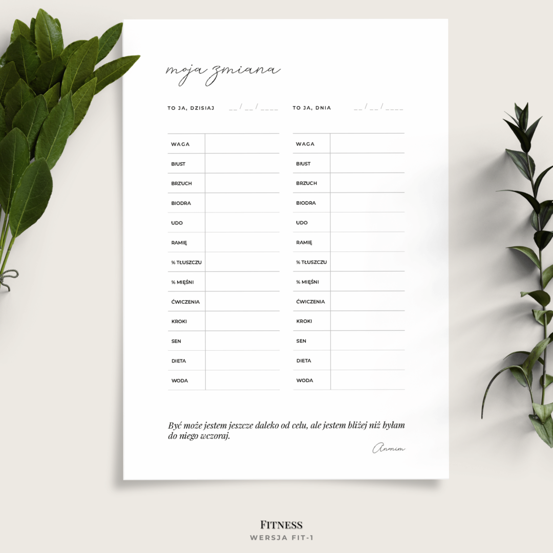 planer fitness - planer odchudzania