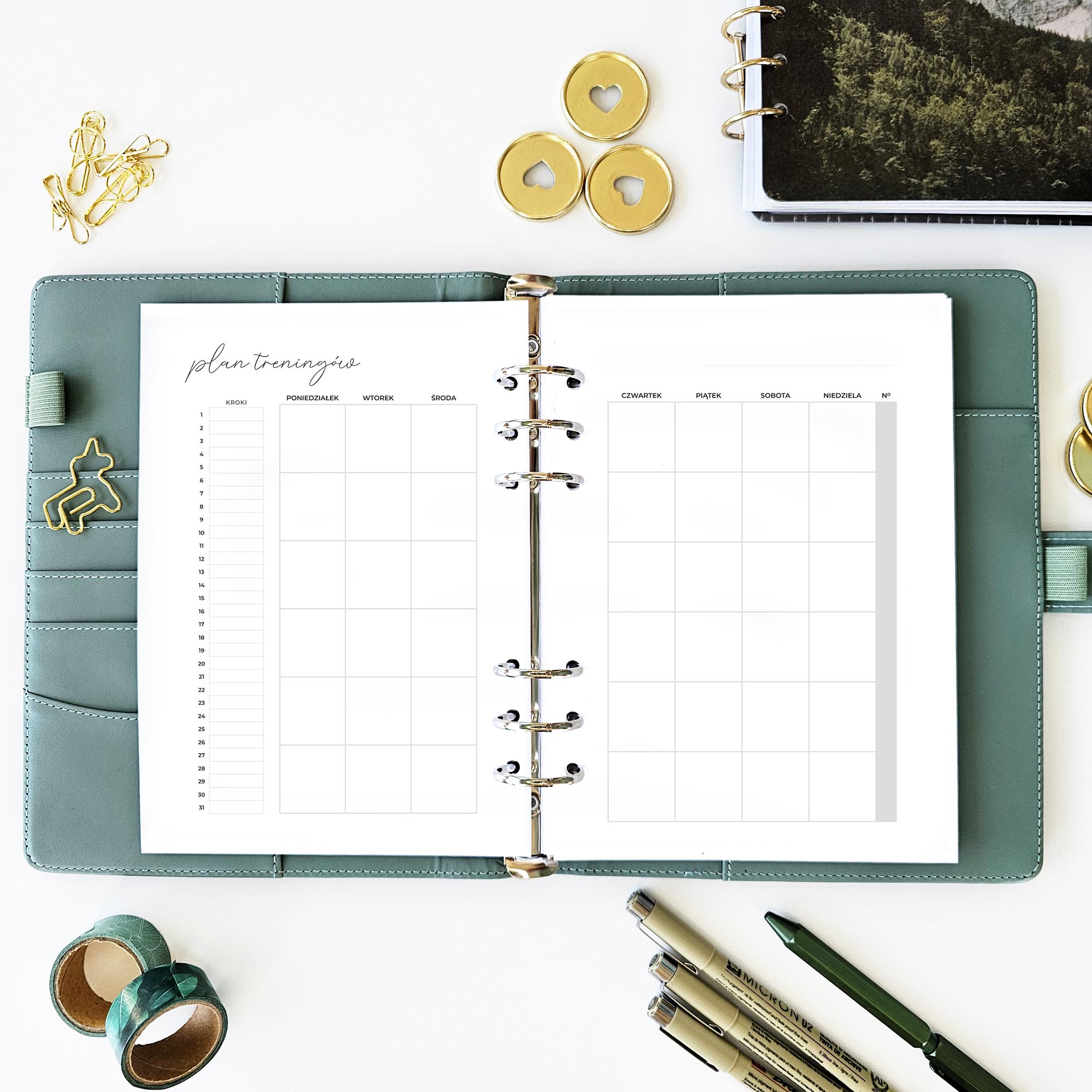 planer fitness - plan ćwiczeń miesięczny