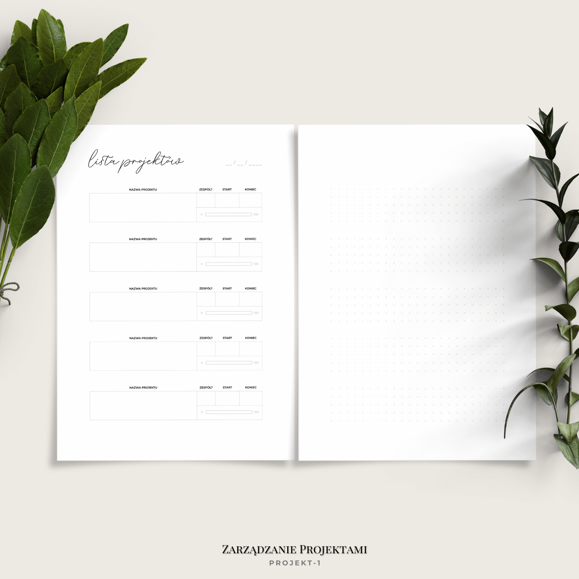 Planer zarządzania projektami do druku - minimalistyczny - 6 wariantów - obrazek 7