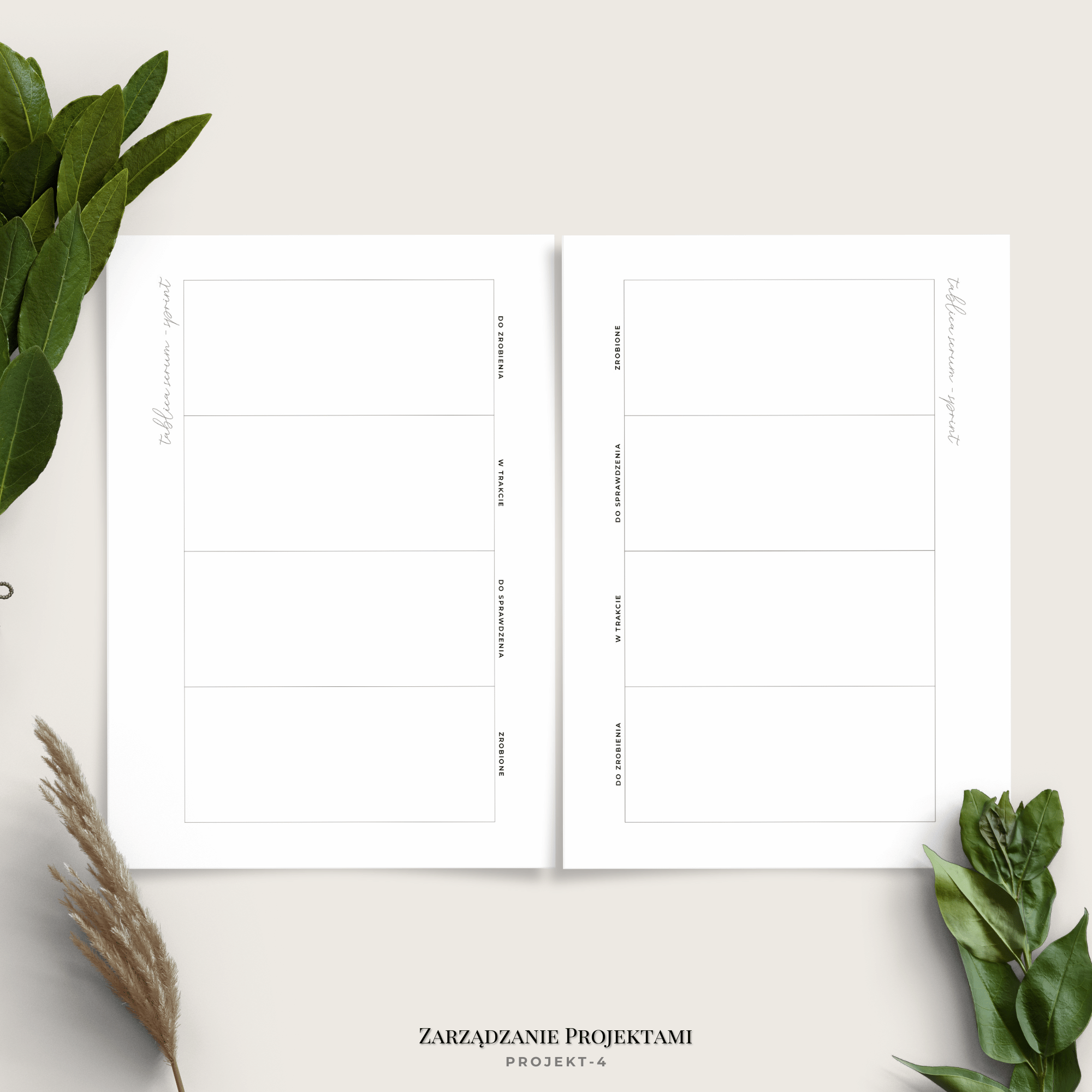 Planer zarządzania projektami do druku - minimalistyczny - 6 wariantów - obrazek 2