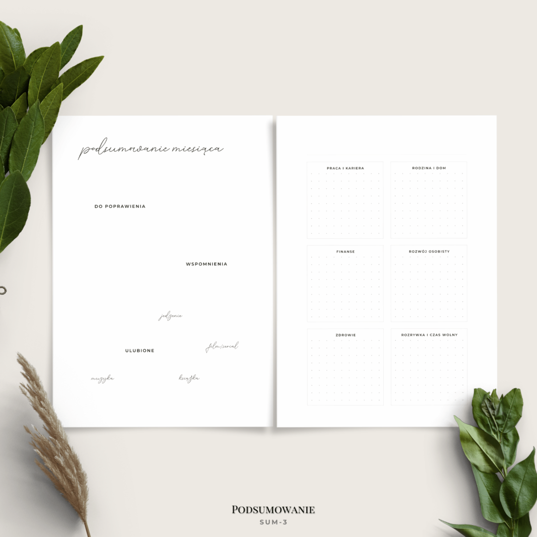 podsumowanie miesiaca planer
