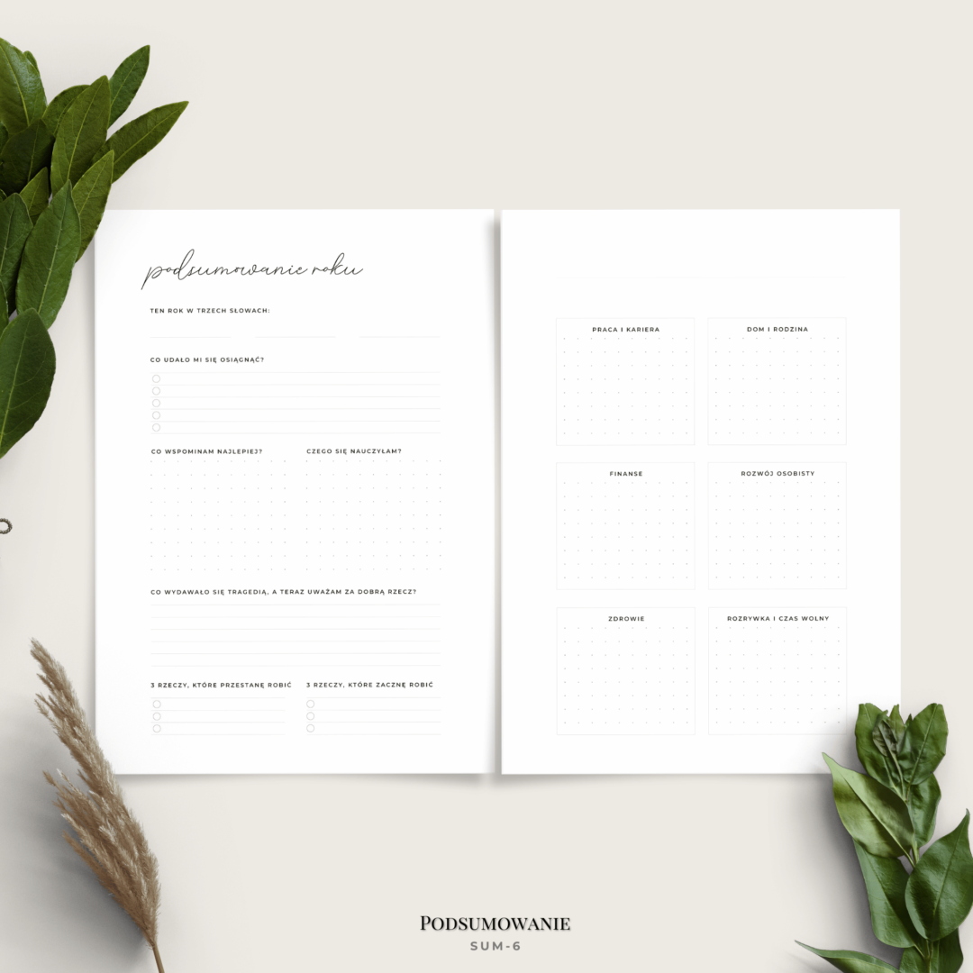 Podsumowanie tygodnia, miesiąca, roku - minimalistyczny - 7 wariantów - Podsumowanie roku SUM6