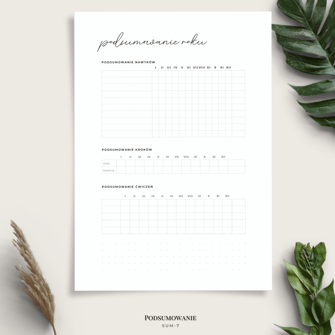 Podsumowanie tygodnia, miesiąca, roku - minimalistyczny - 7 wariantów - Podsumowanie roku SUM7