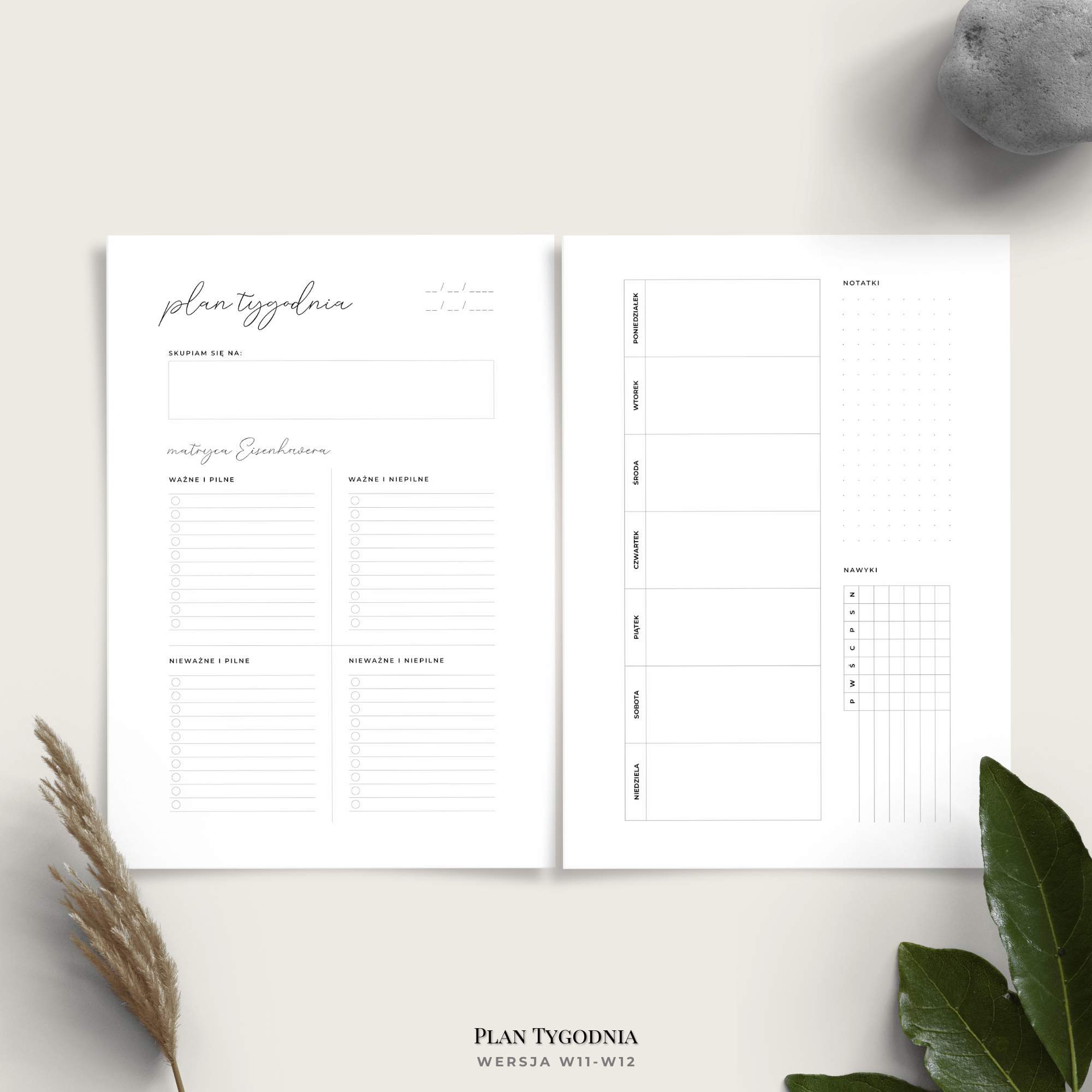 Planer tygodniowy - minimalistyczny - 17 wariantów - obrazek 10
