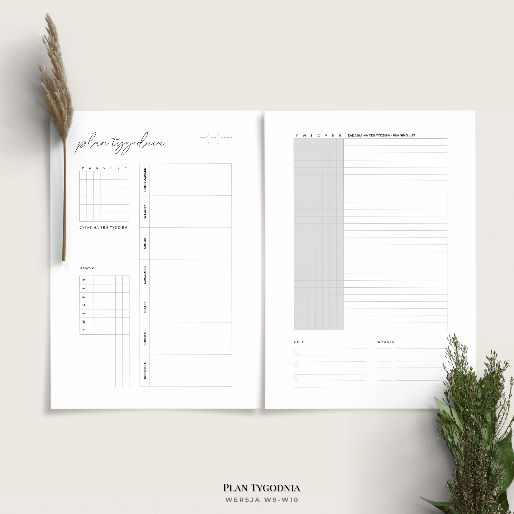 Planer tygodniowy - minimalistyczny - 17 wariantów - obrazek 9