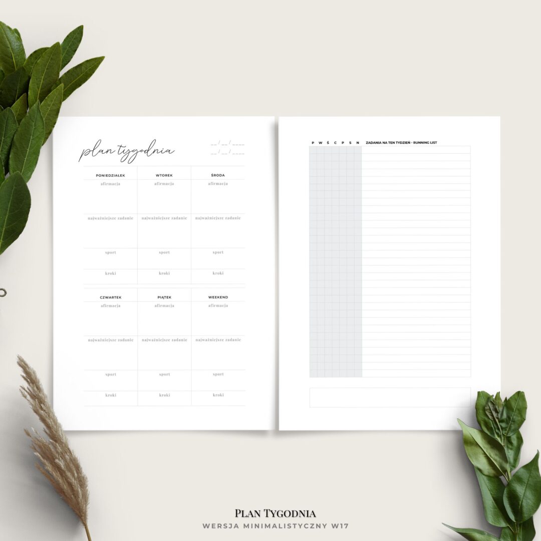 planer tygodniowy - plan tygodnia - minimalistyczny - w17 - scena 2