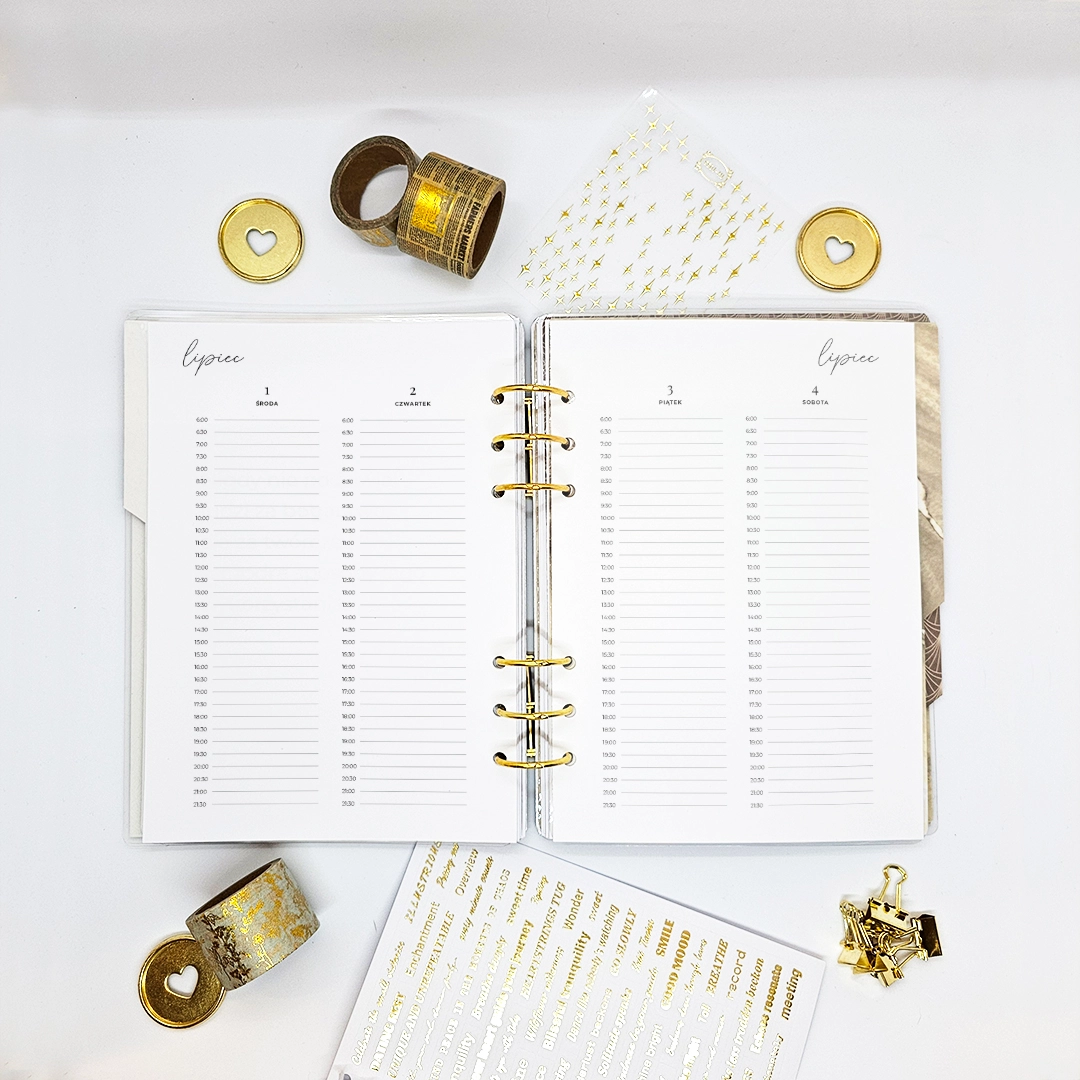 planer dzienny - dwa dni na stronę - pionowo